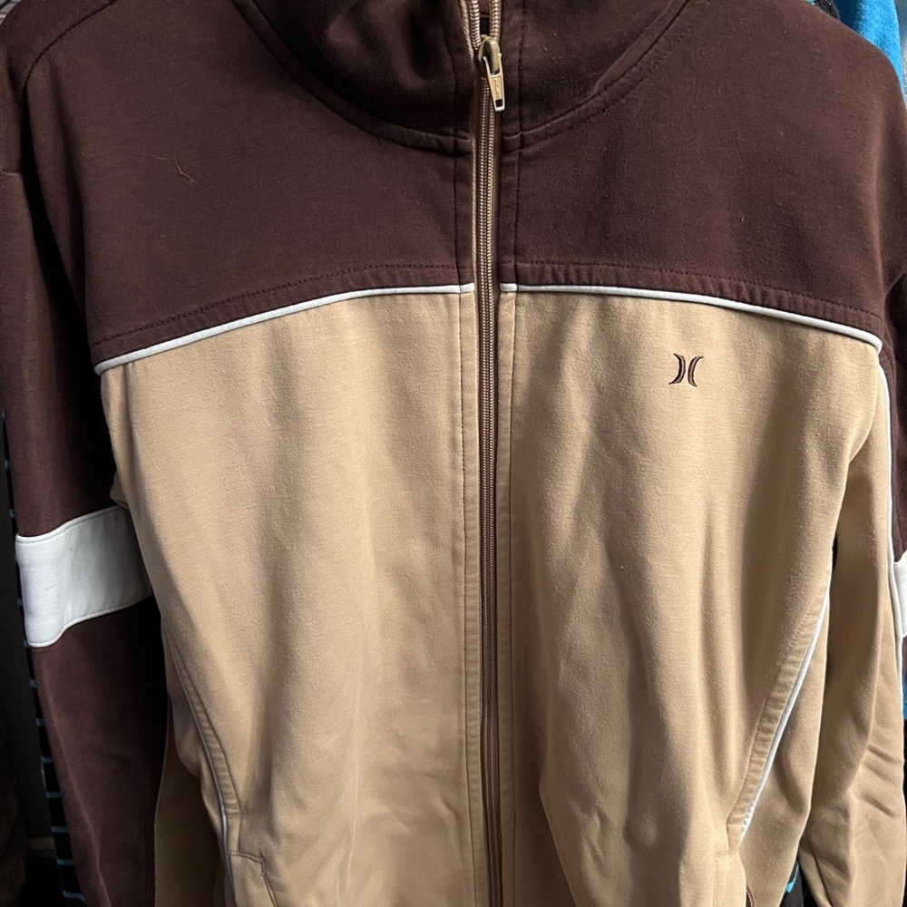 Hurley Men's Chocolate and Beige Bomber Jacket